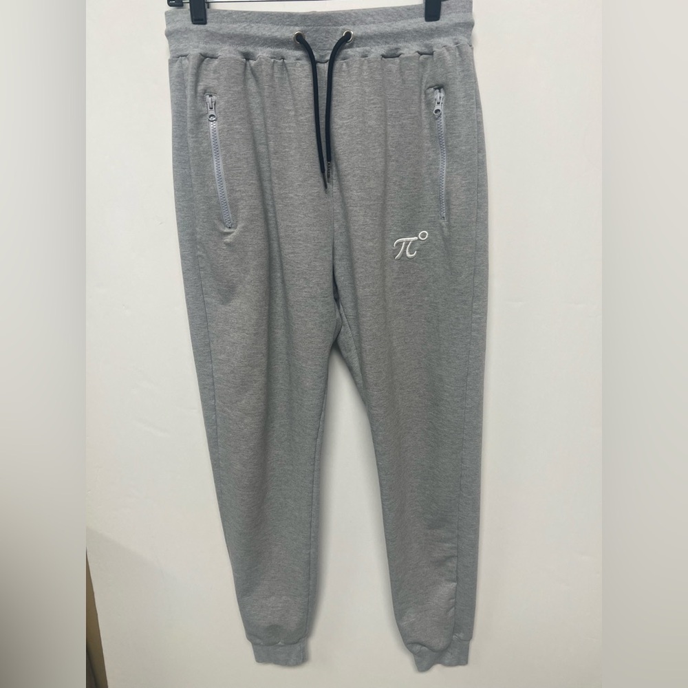 PIDOGYM MENS SLIM JOGGERS-TAPERED SWEATPANTS WITH RIBBED CUFFS. LARGE LIGHT GRAY